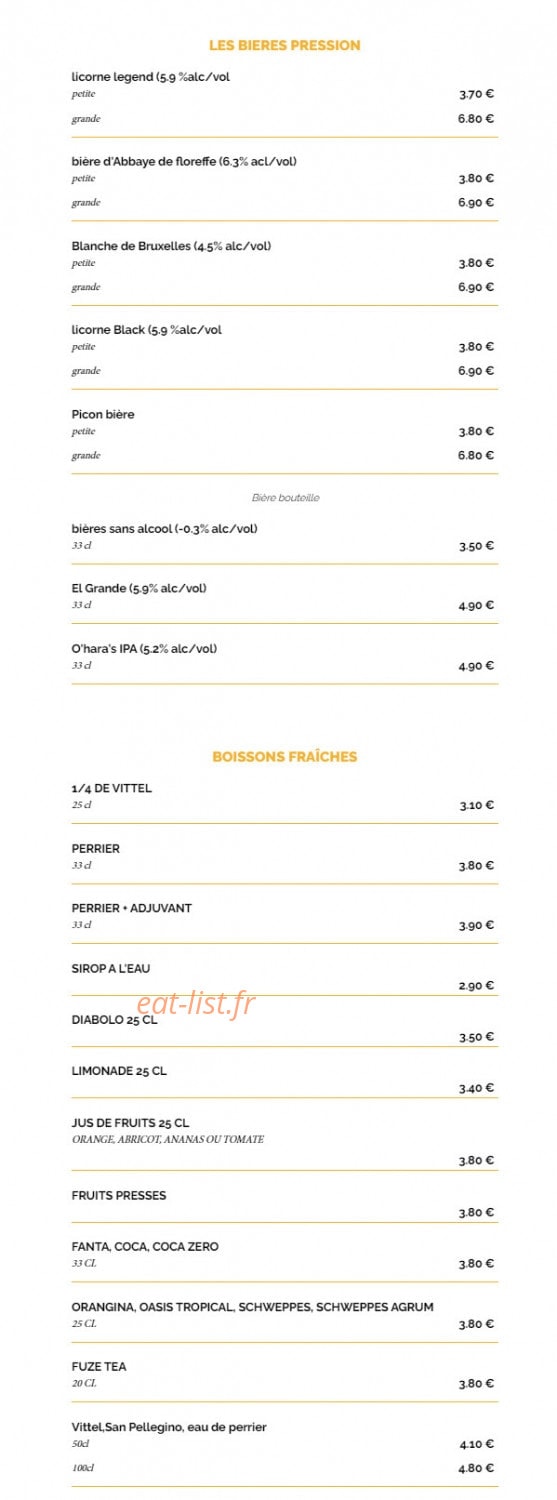 La Taverne — carte page 12