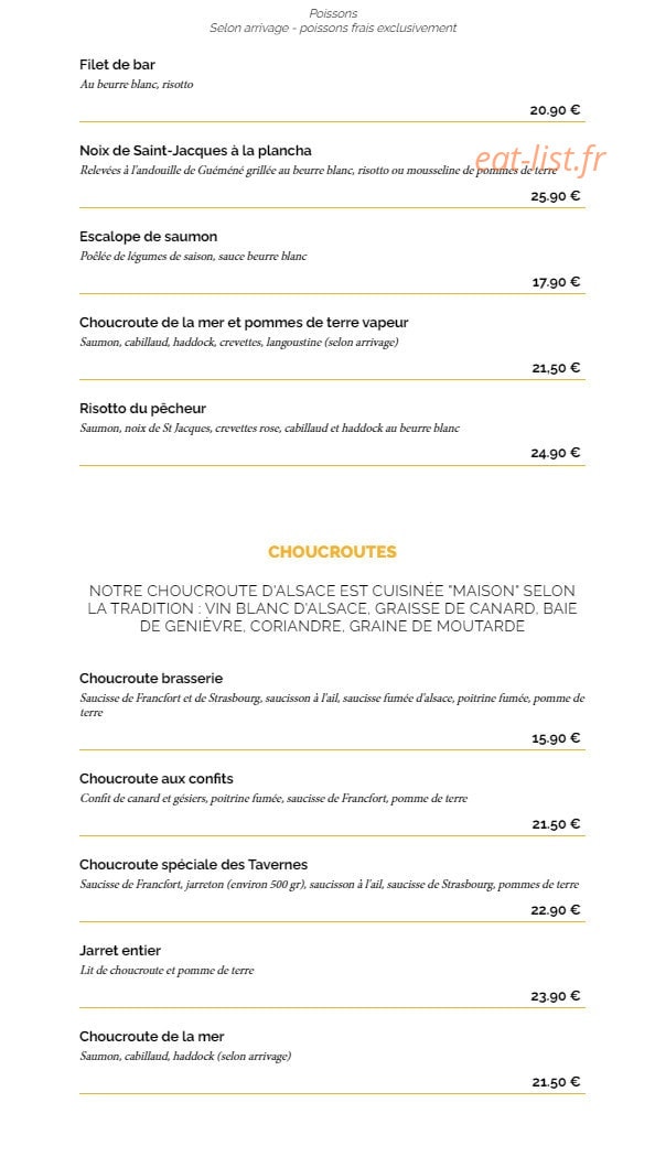 La Taverne — carte page 3
