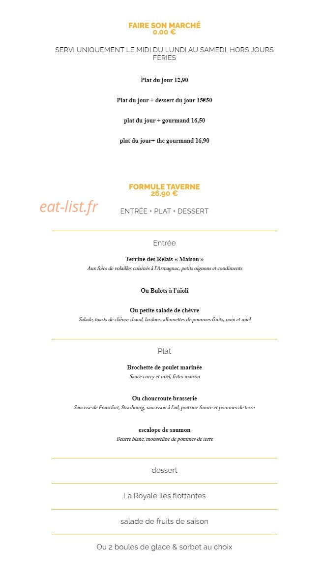 La Taverne — carte page 8