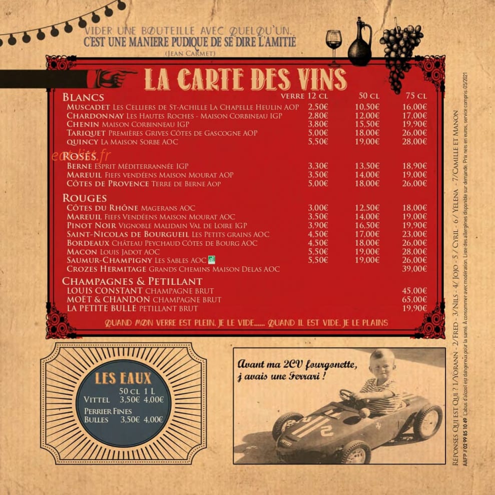 Le Bistrot du Port — carte page 8