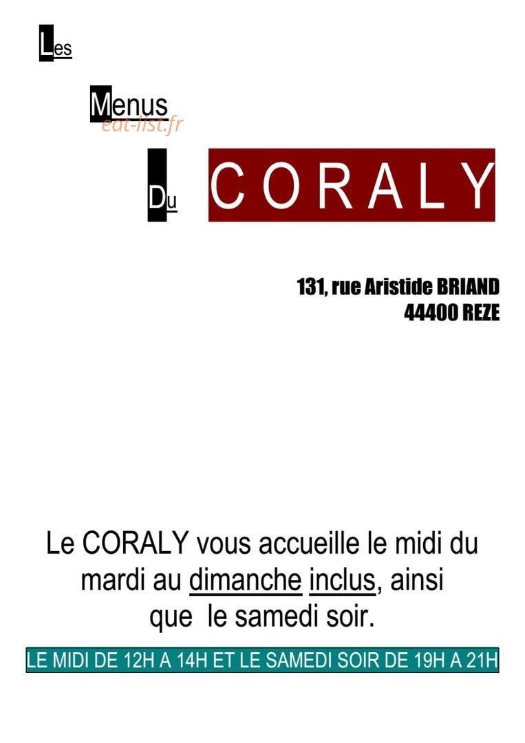 Le Coraly — carte page 1