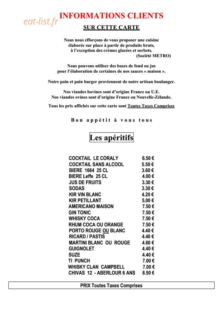 Le Coraly — carte page 2