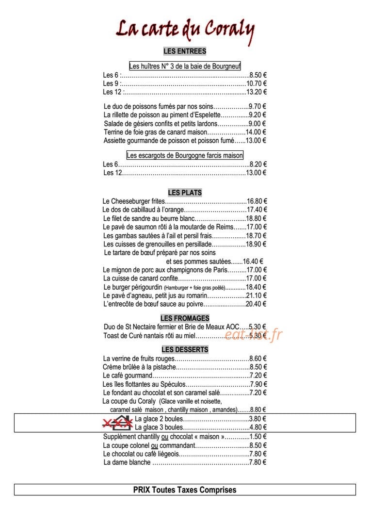 Le Coraly — carte page 3