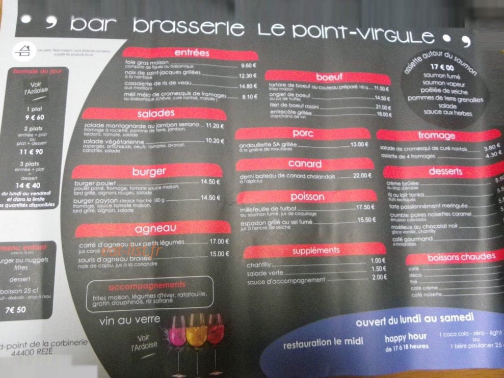 Le point virgule — carte page 1