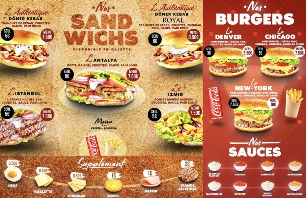 Lezzet Food — carte page 1