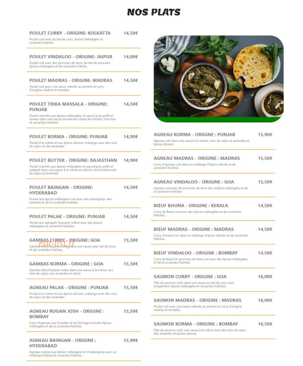 Royal Bangla — carte page 4