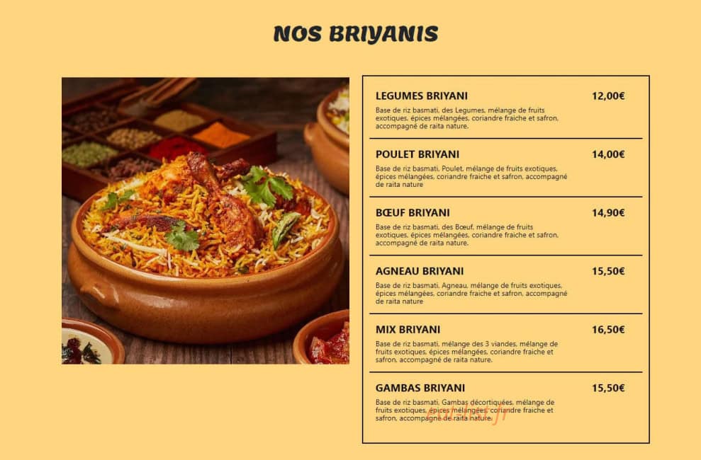 Royal Bangla — carte page 5