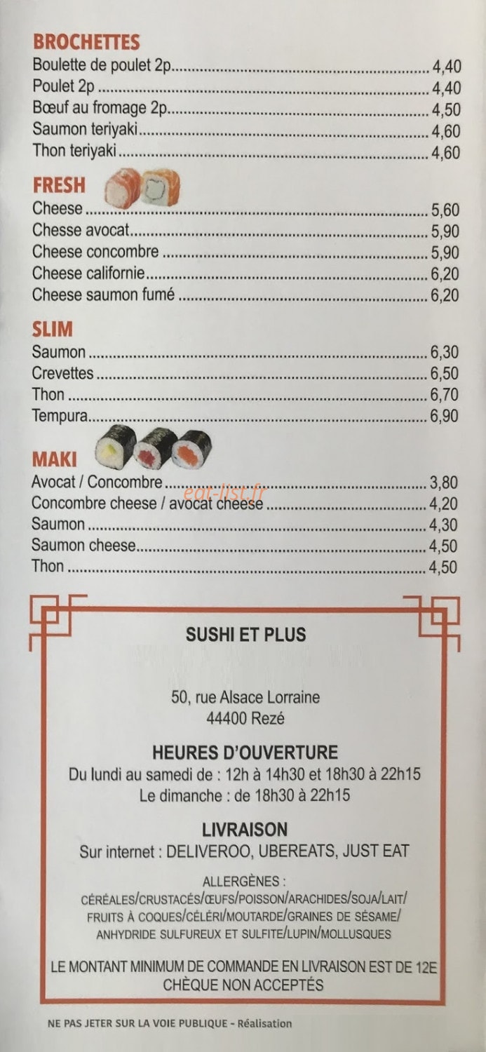 Sushi et plus — carte page 6