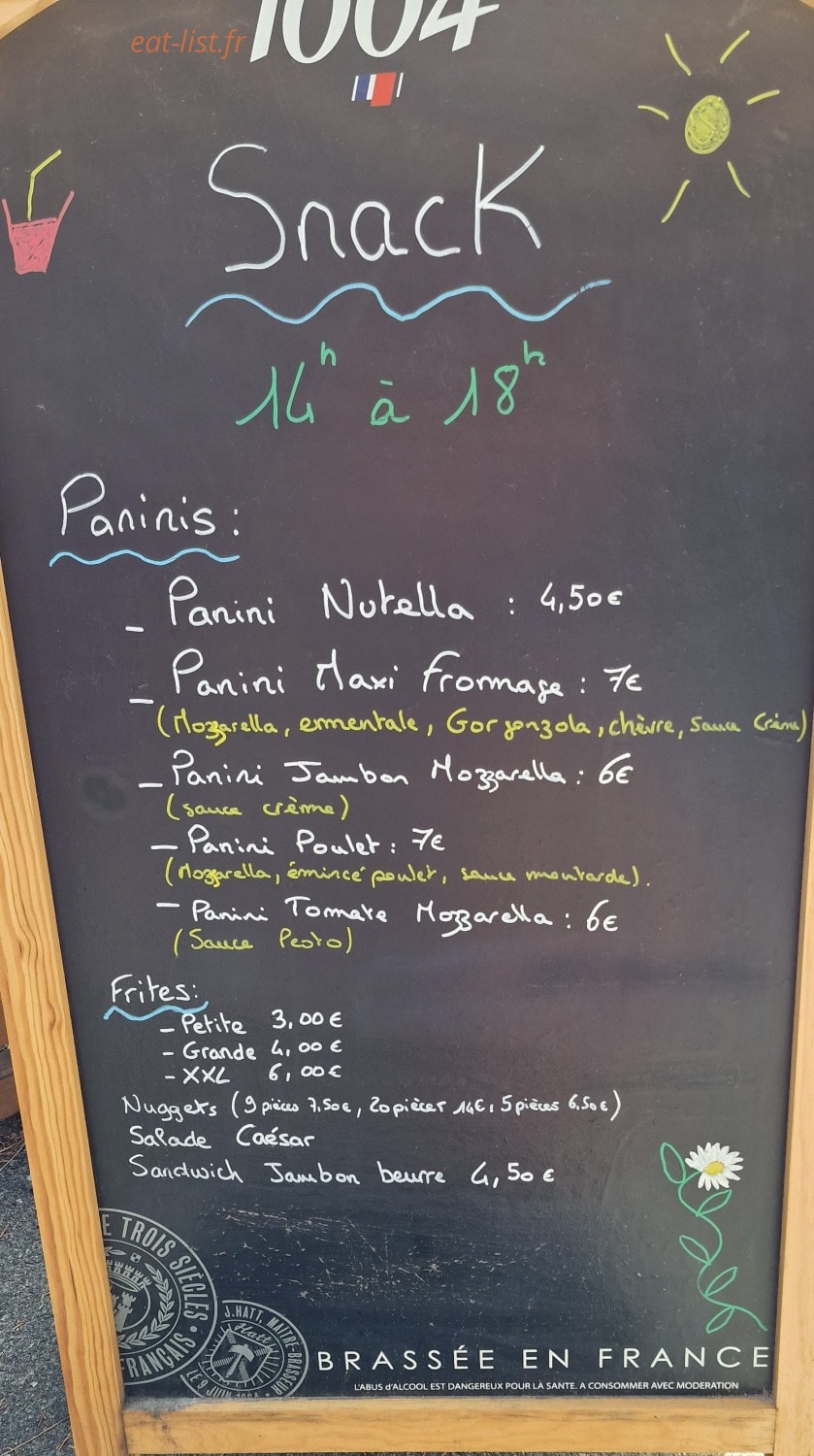 Brasserie de l'Eclis — carte page 1
