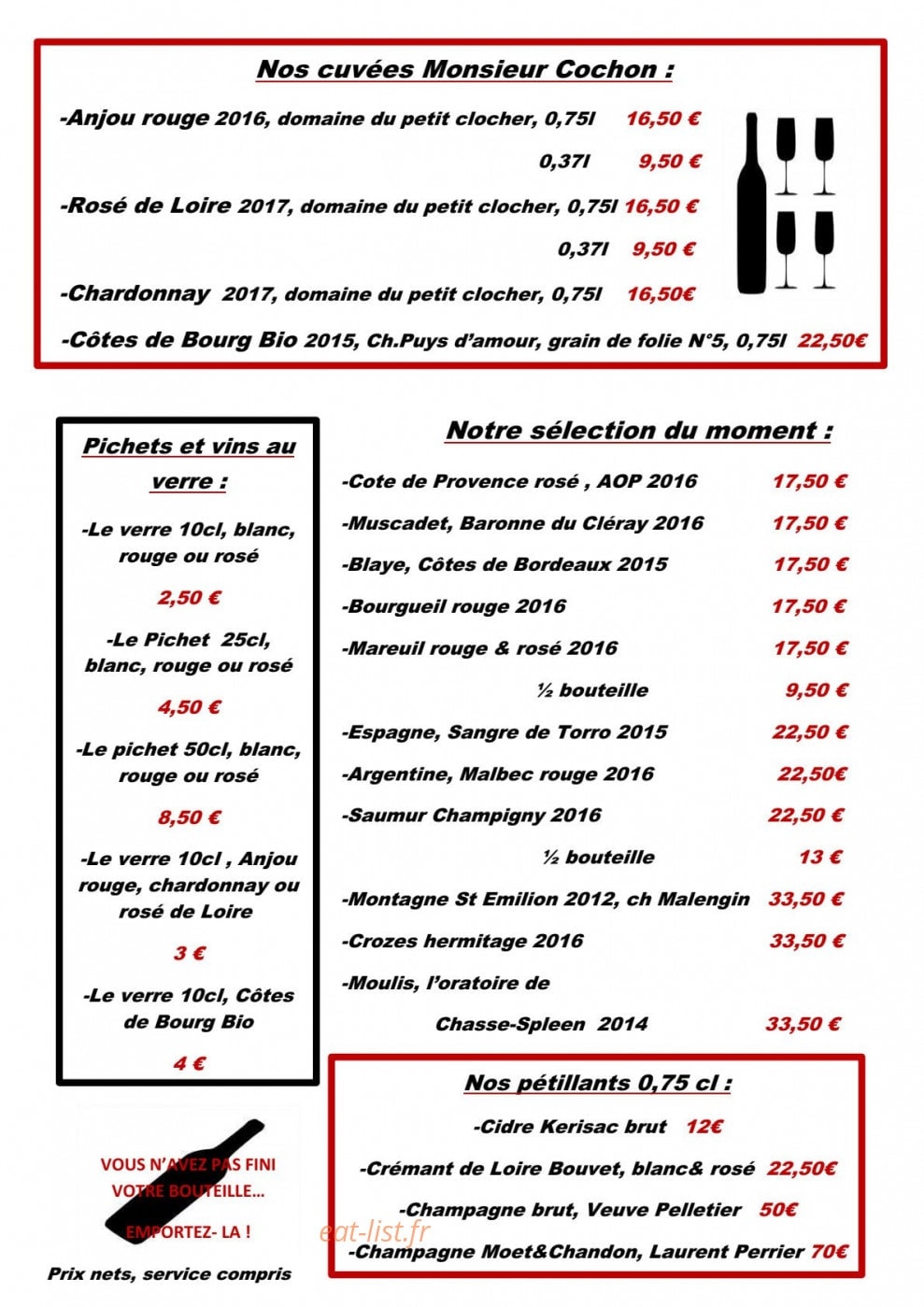 Chez Monsieur Cochon — carte page 5