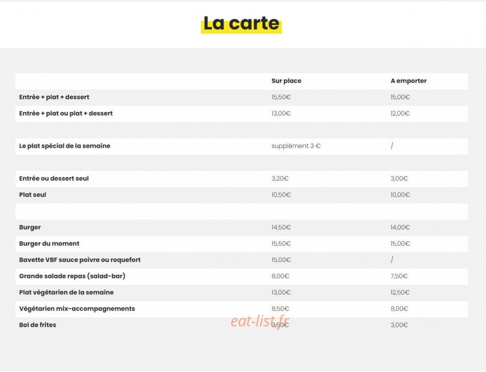 Le Labo — carte page 1