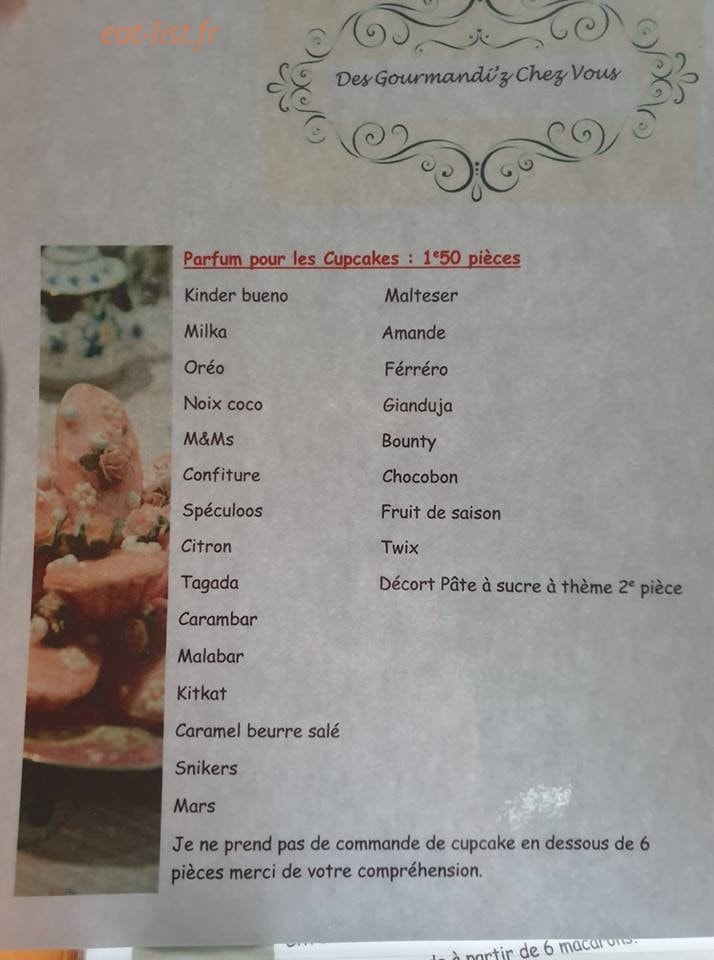 Des Gourmandi'z — carte page 1