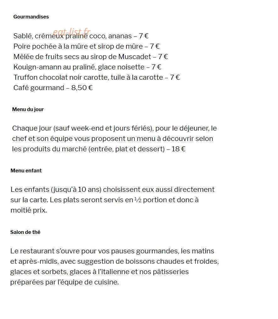 Auberge de Kerhinet — carte page 2