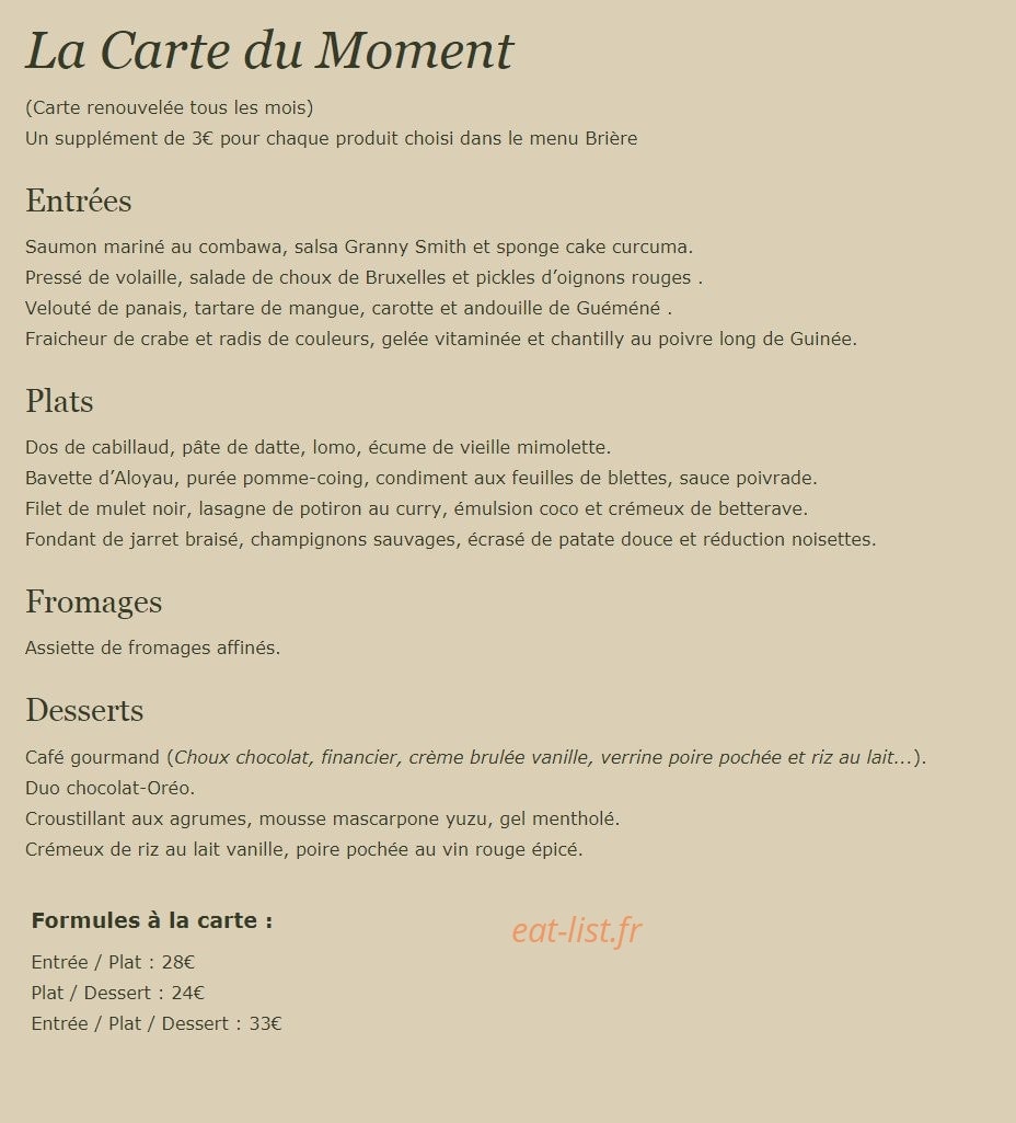 Auberge Le Nezil — carte page 1