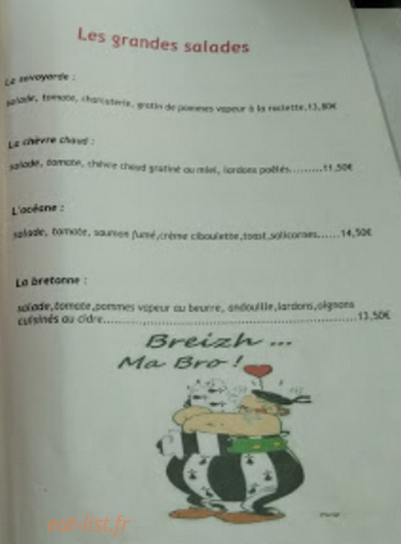 Crêperie du Plat Pays — carte page 2