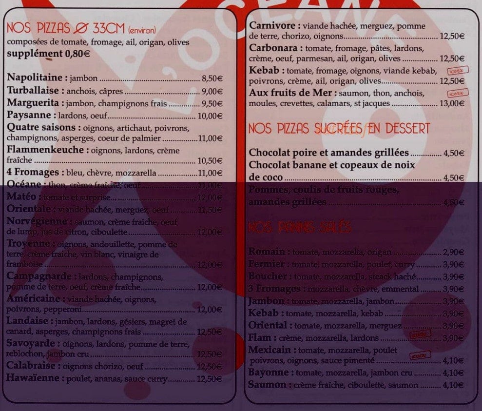 L'océane — carte page 1