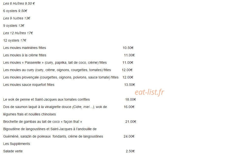 La Passerelle — carte page 2