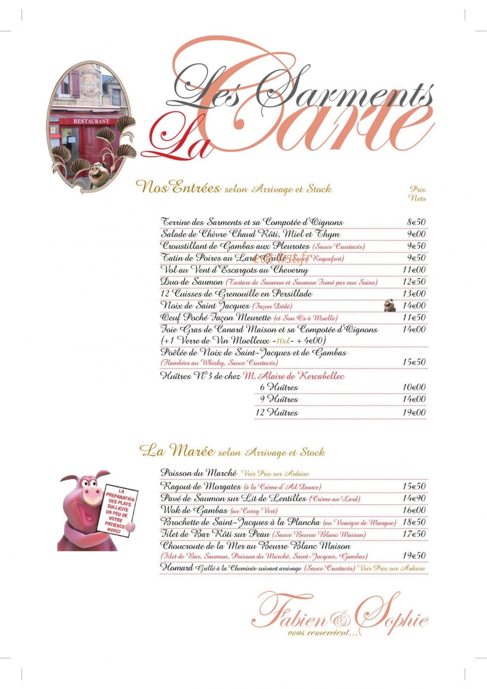Les Sarments — carte page 1
