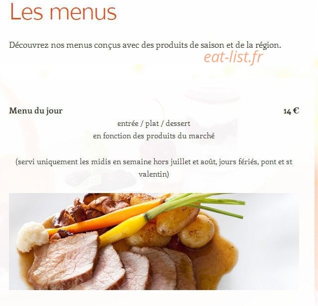 Restaurant La Vieille Forge — carte page 1