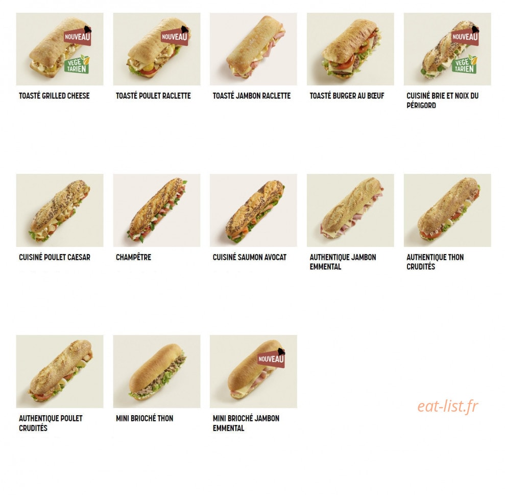 Brioche Dorée — carte page 1