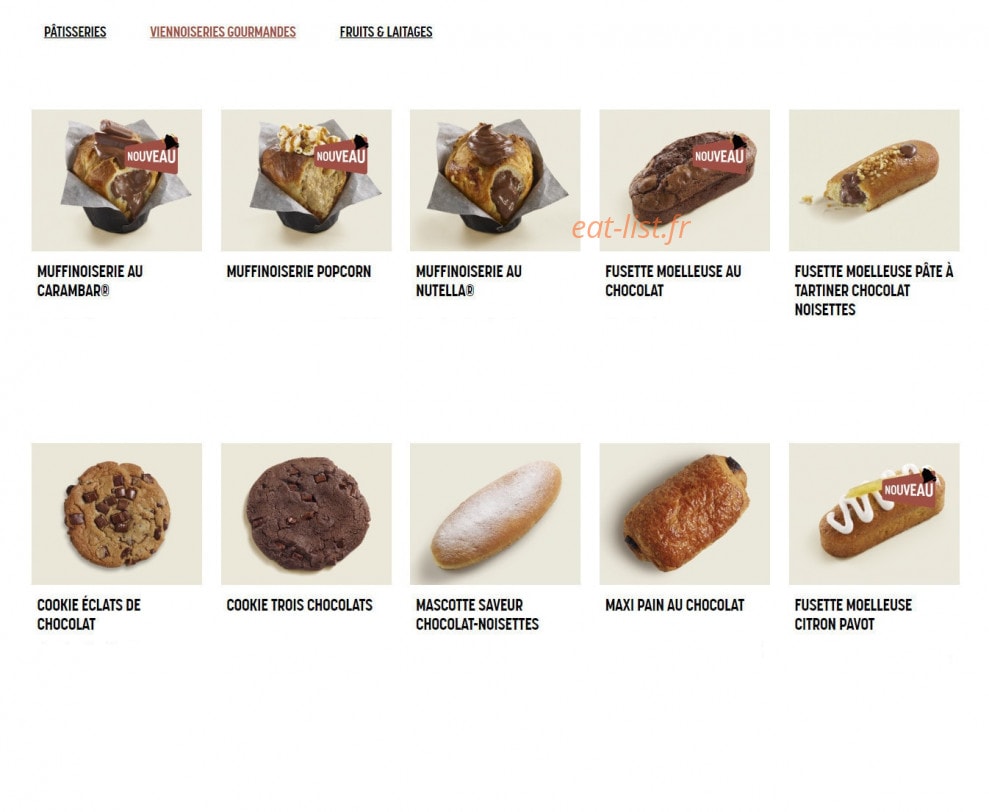 Brioche Dorée — carte page 5