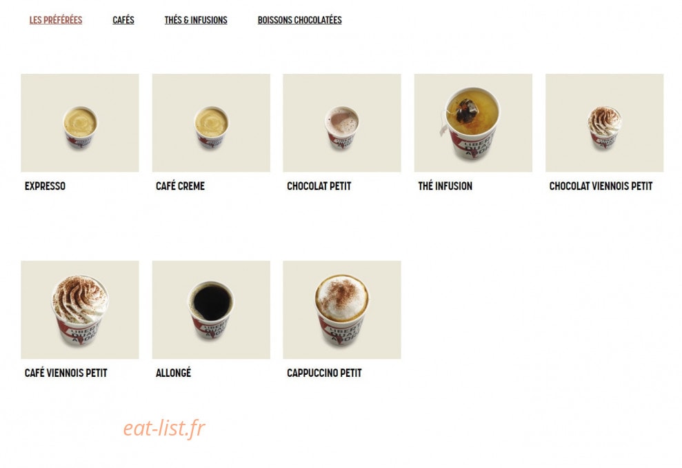 Brioche Dorée — carte page 17
