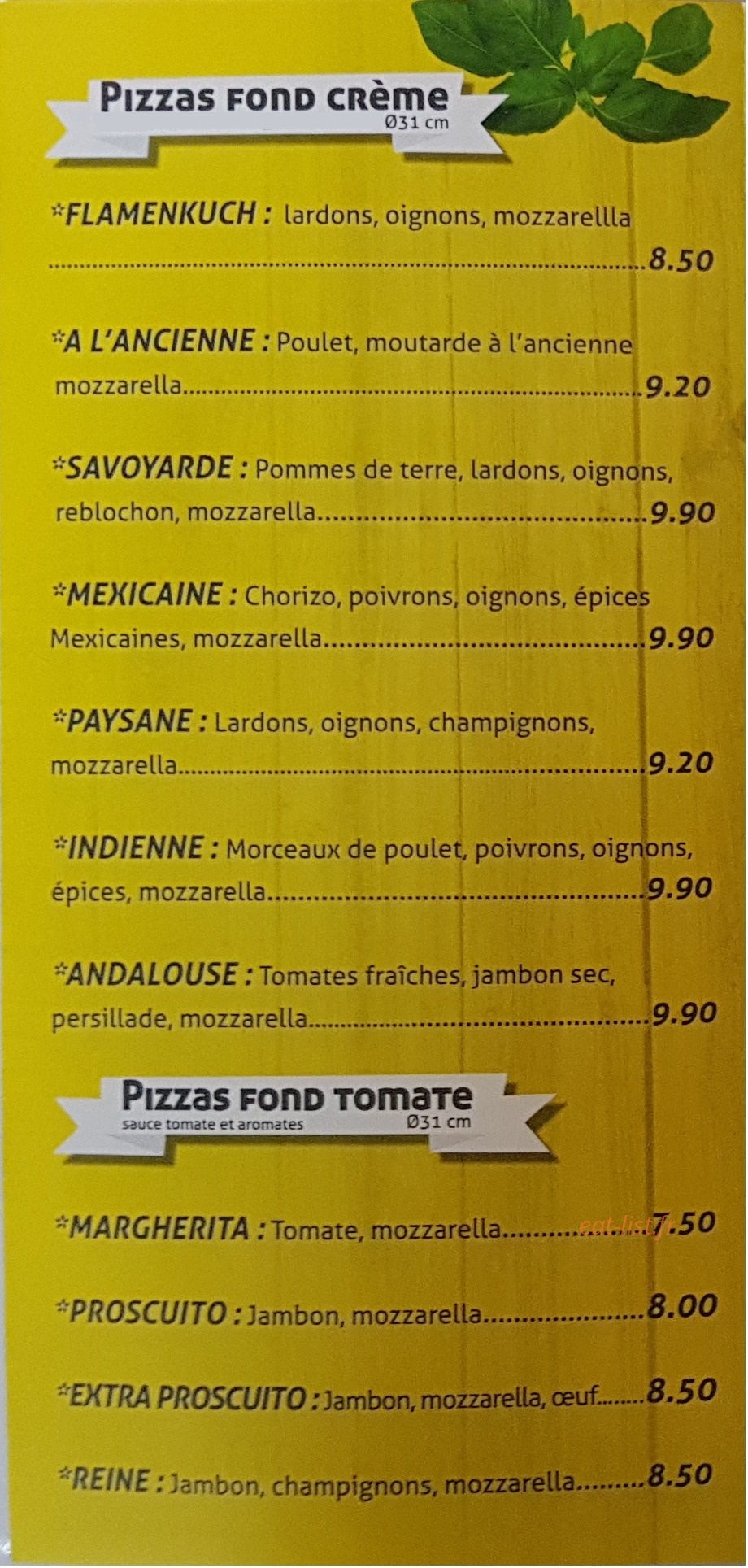 Simon say pizza — carte page 1