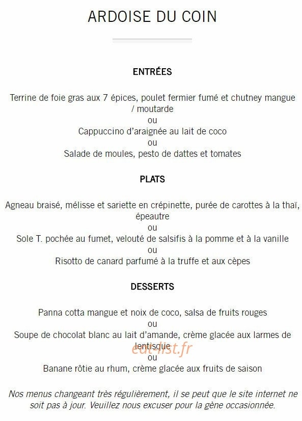 Auberge De L'Ecluse — carte page 2