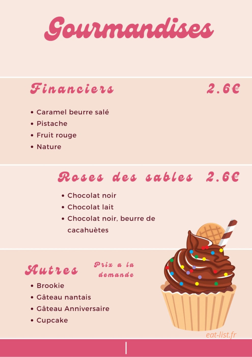 Cookies et Gourmandises — carte page 2