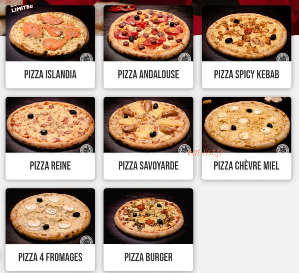 Gang Of Pizza — carte page 1
