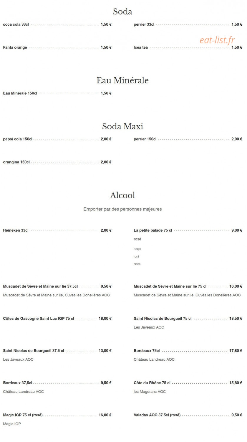 Le Relais de l'Erdre — carte page 8