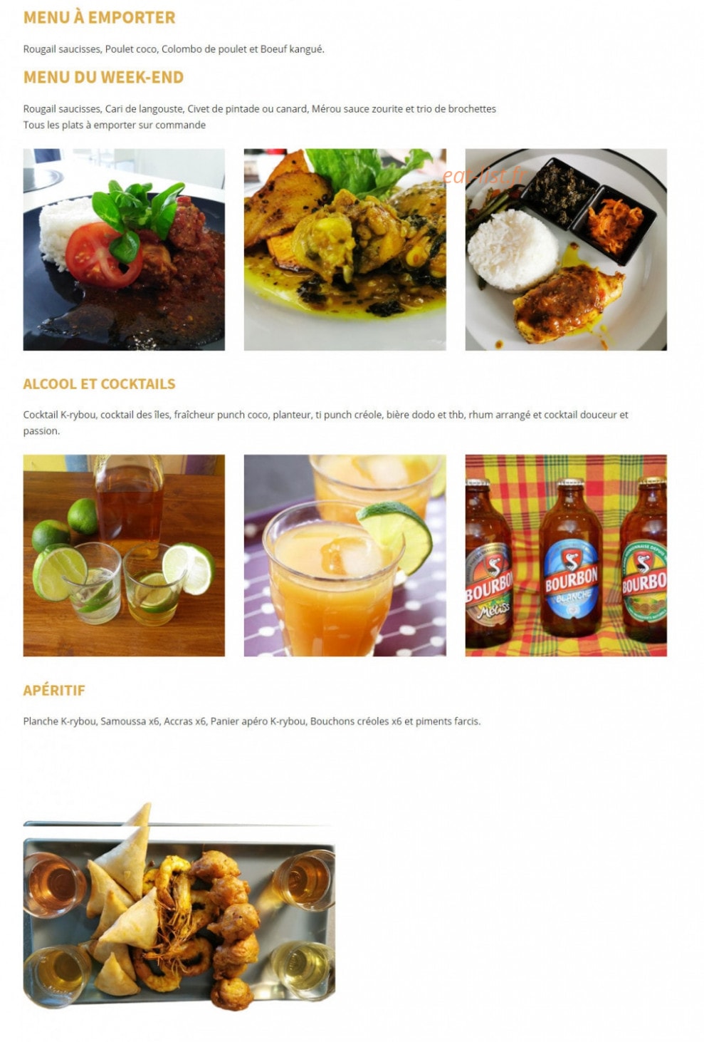 Restaurant Le K rybou — carte page 3