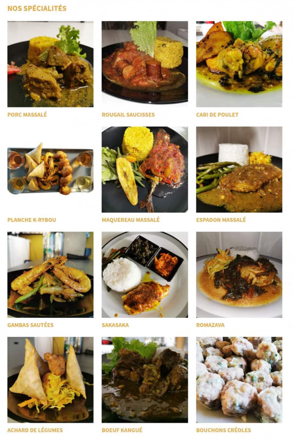 Restaurant Le K rybou — carte page 1
