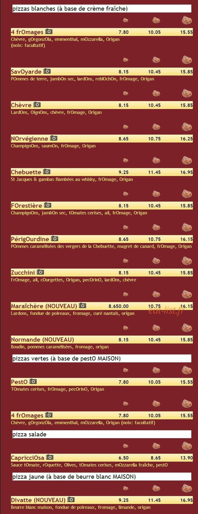 Pecorino — carte page 3