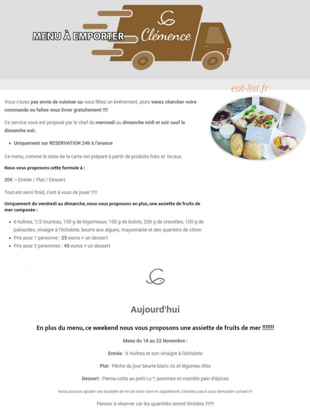 Restaurant Clemence — carte page 2