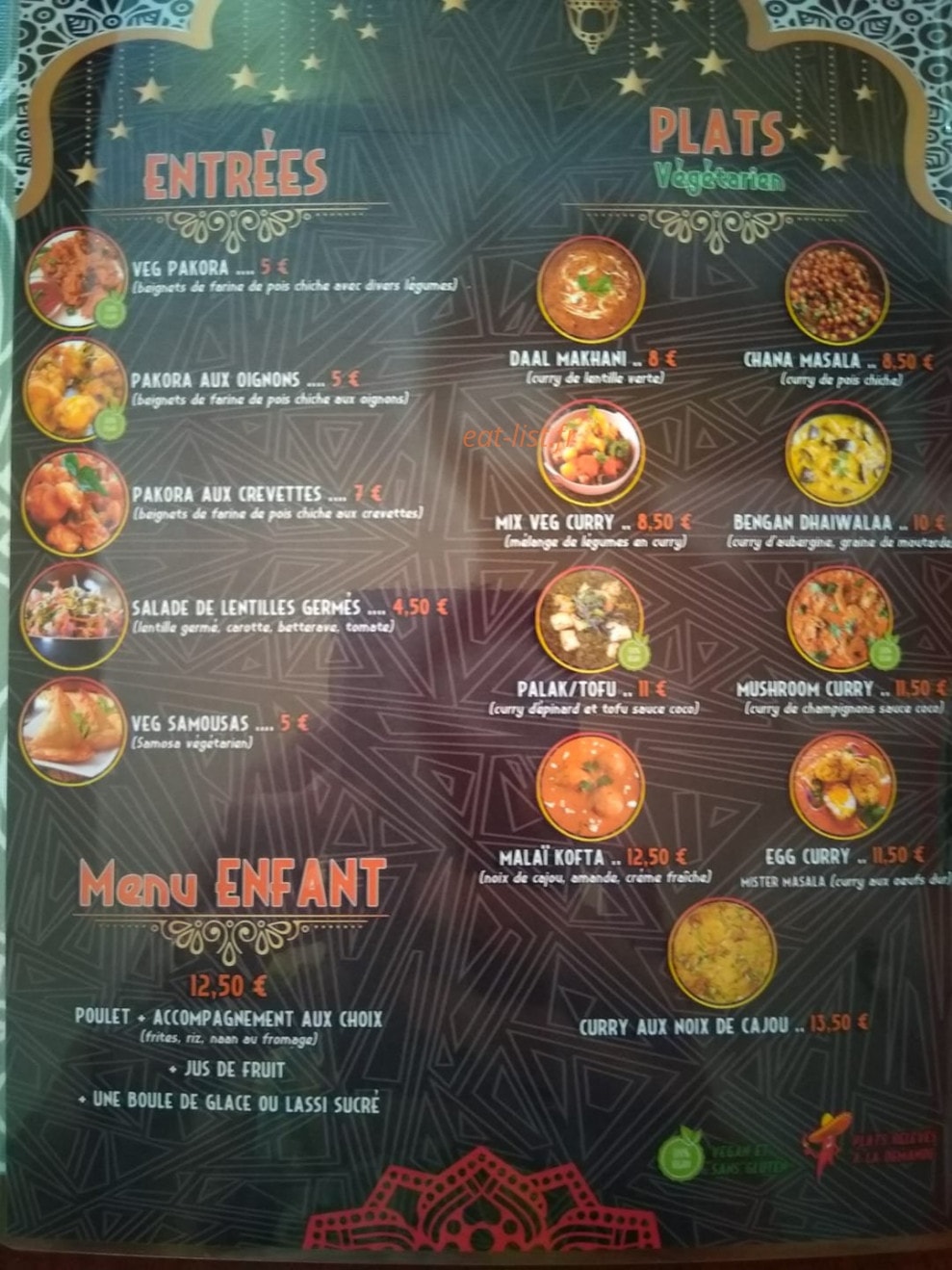 Mister Masala — carte page 1