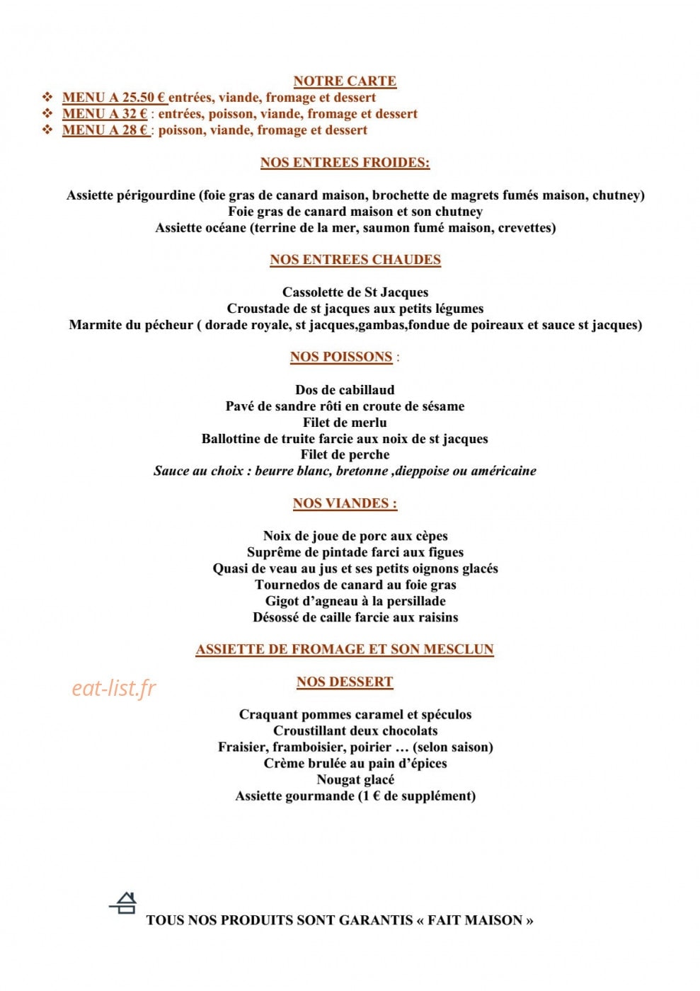 Le bistrot gourmand — carte page 2