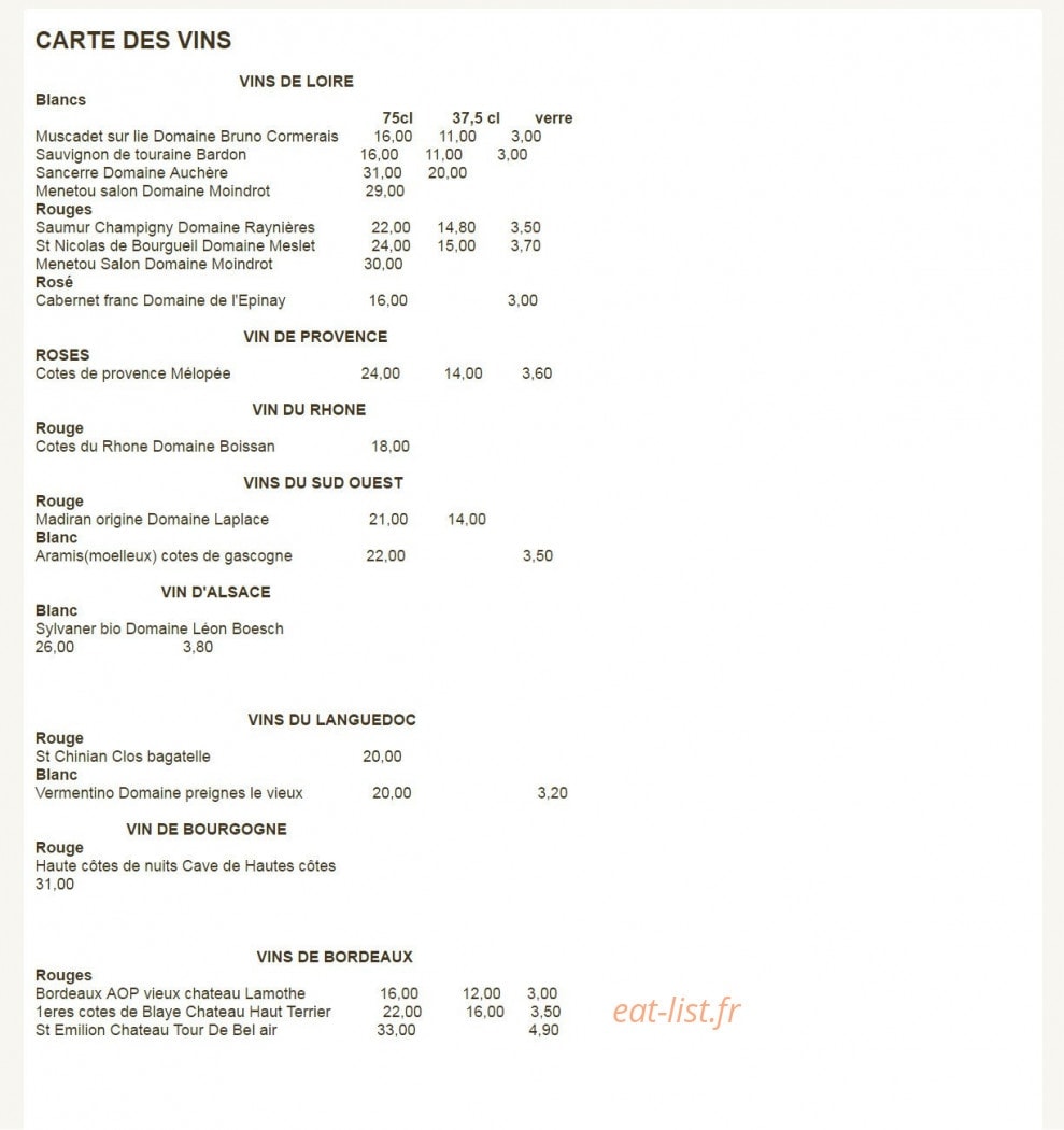 Auberge des Marais — carte page 2