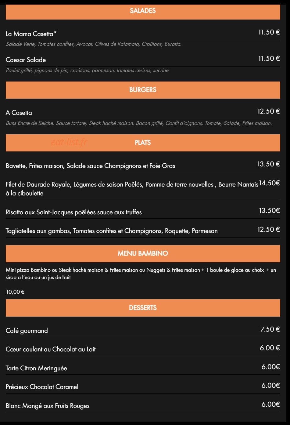 A Casetta — carte page 3