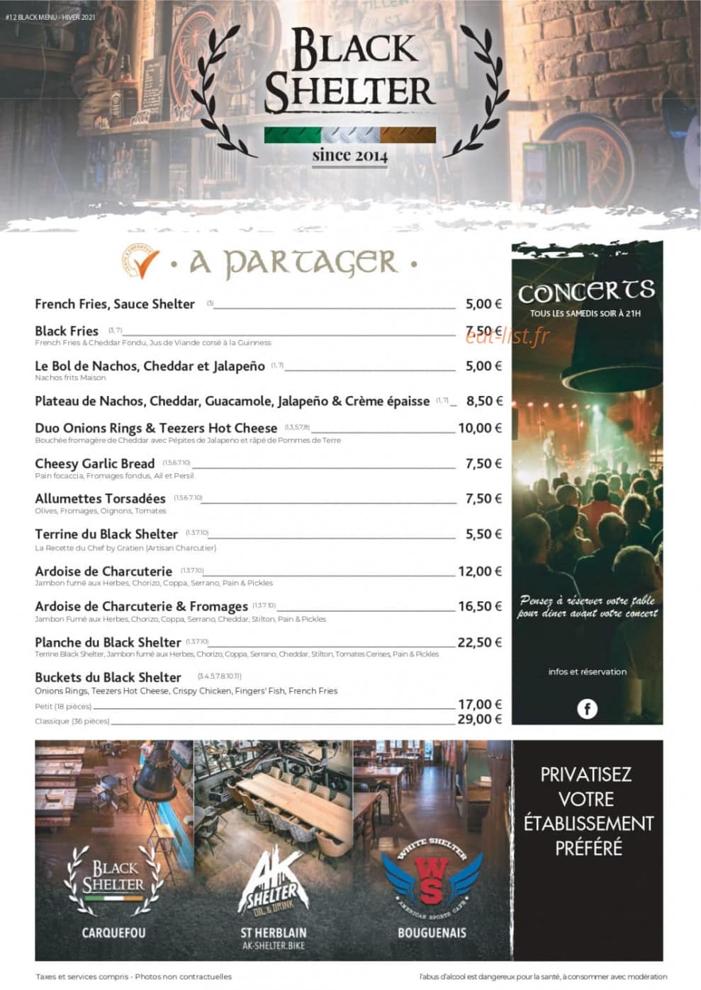 Black Shelter — carte page 1