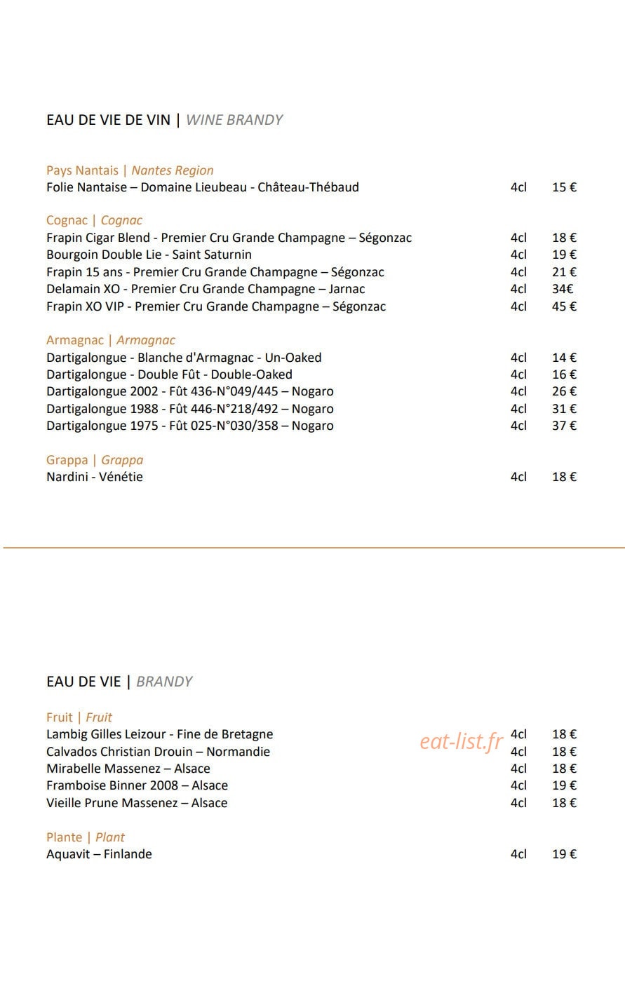 La Table du Marquis — carte page 18