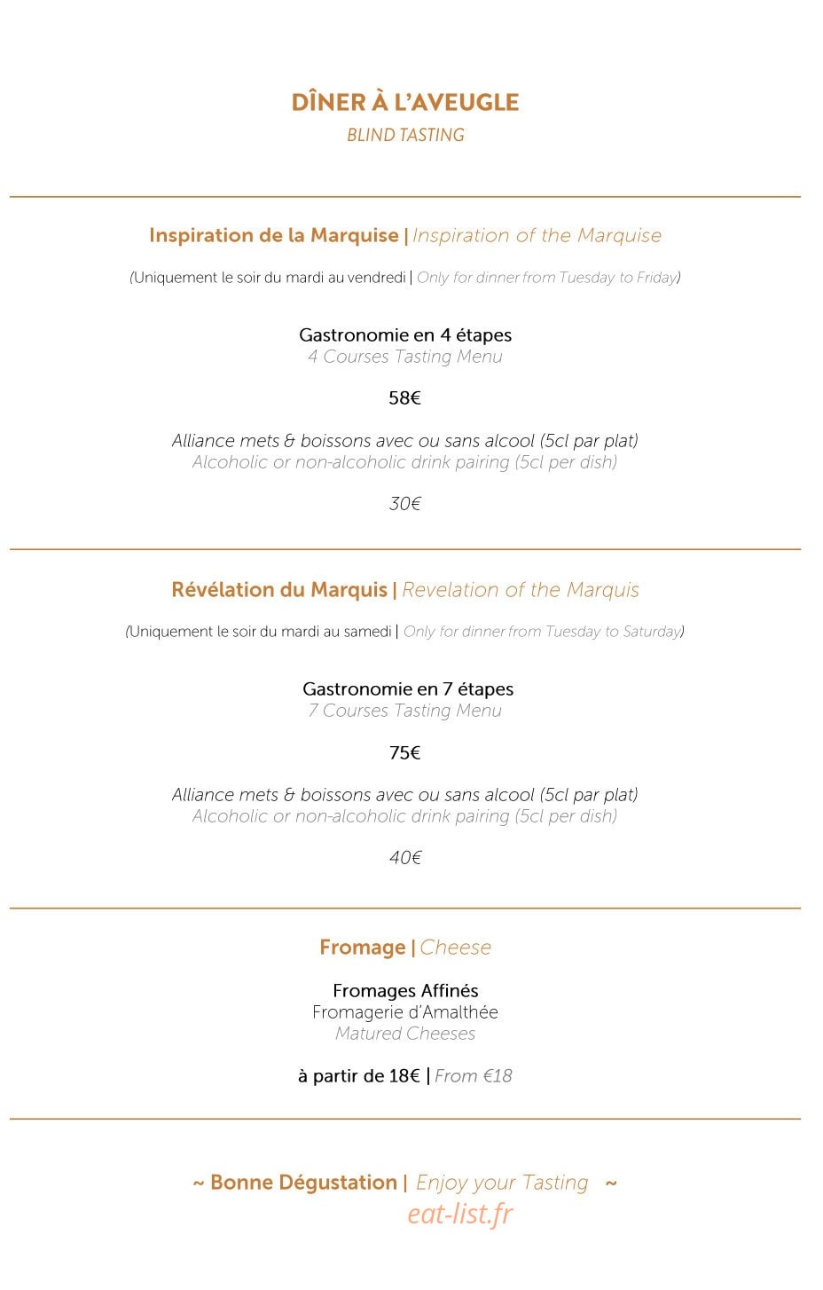 La Table du Marquis — carte page 4