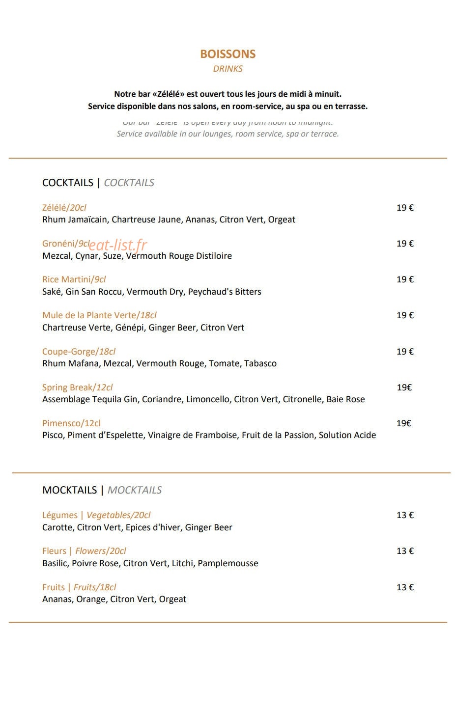 La Table du Marquis — carte page 12