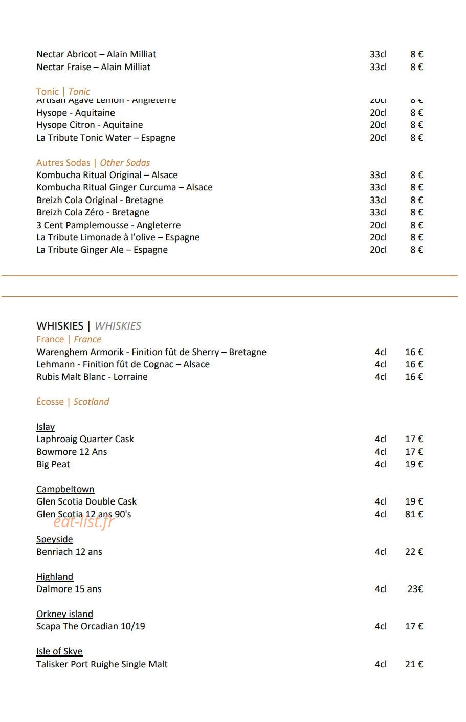 La Table du Marquis — carte page 16