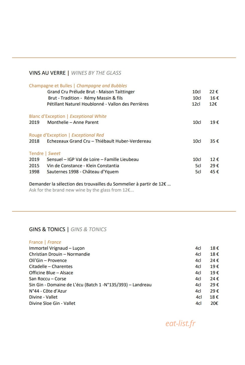 La Table du Marquis — carte page 13