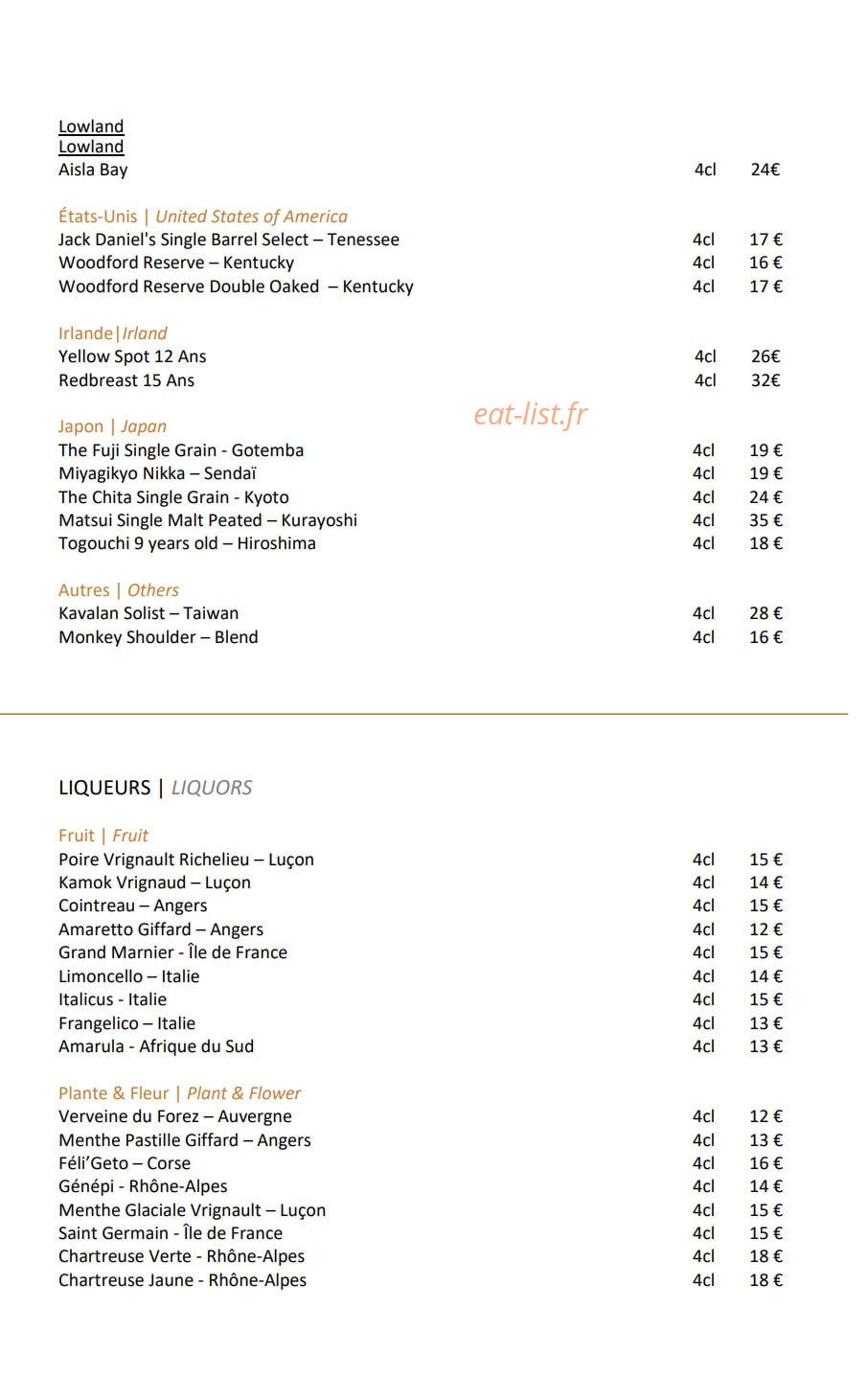 La Table du Marquis — carte page 17