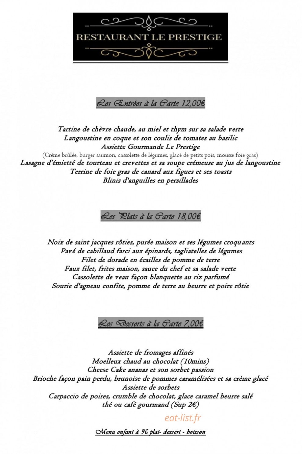 Le Prestige — carte page 1