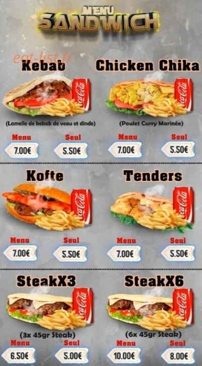 O’Délices kebab — carte page 1