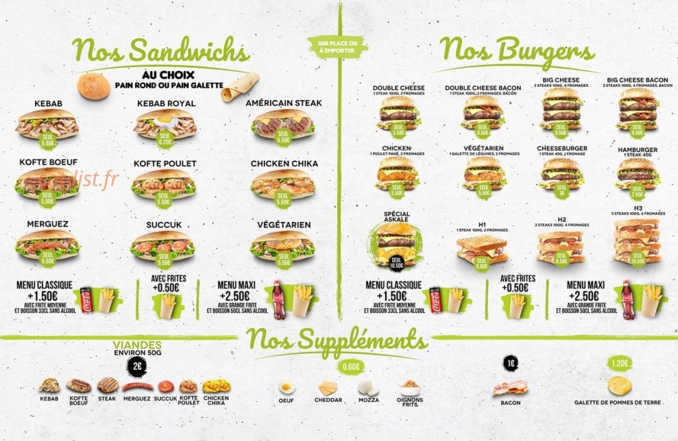 Askale Kebab — carte page 3