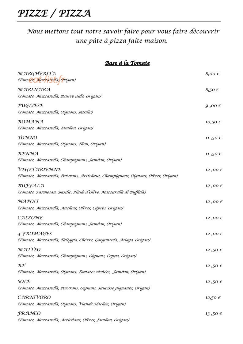 La Costa d'Amore — carte page 1